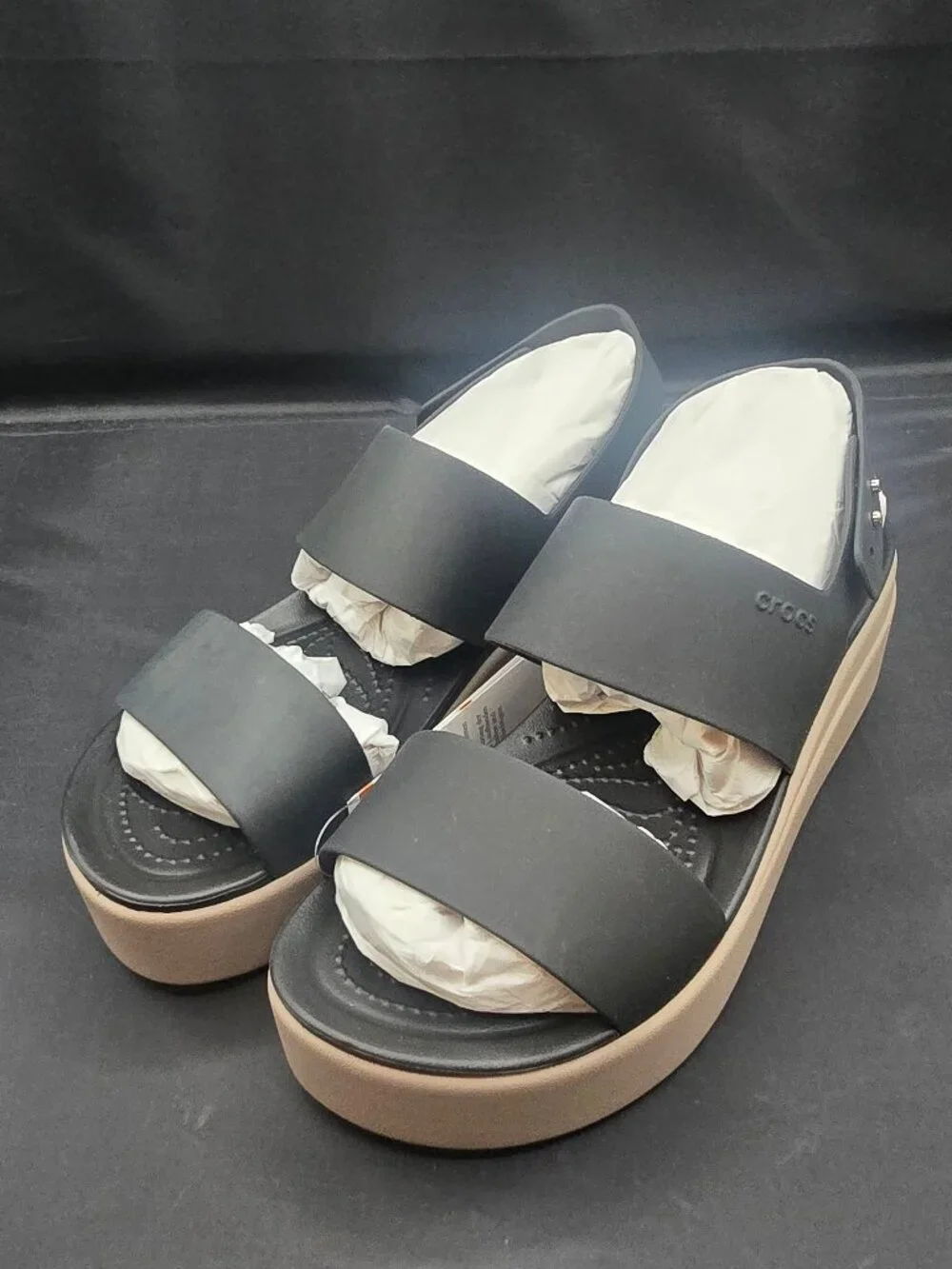 Crocs Brooklyn Low Wedge Black Mushroom Women's 9